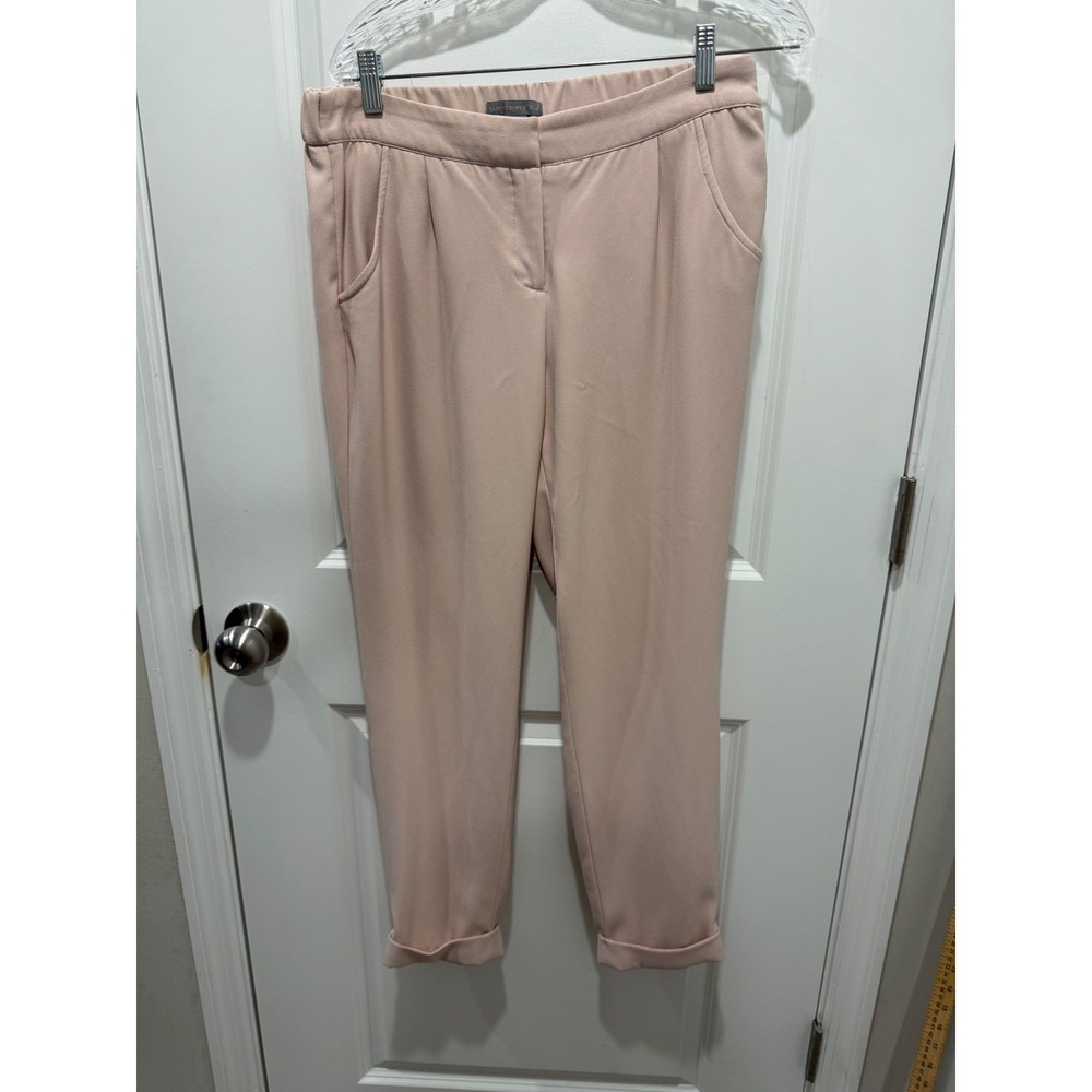Saint Tropez West Womens Tapered Pants Pleated Cuffed Hem Blush Pink Size M